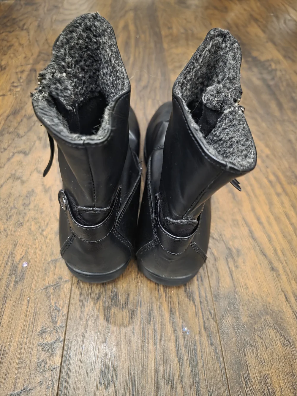 Sporto Black Faux-Fur Lined Mid-Calf Zip Boots